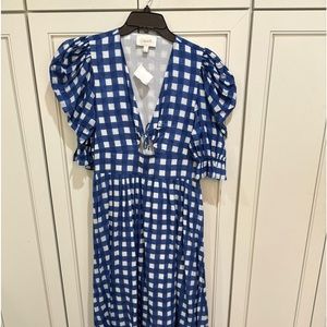 Cleaobella, size L, blue gingham long dress